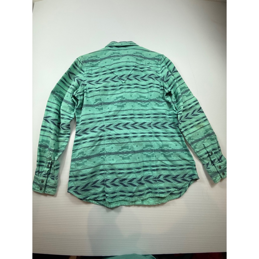 Ryan Michael Womens Mint Green Southwestern Western Button Up Shirt Size M - Picture 8 of 9